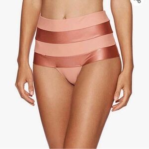 Beach Bunny Rhonda Women's High-Waisted Striped Bikini Bottoms XL